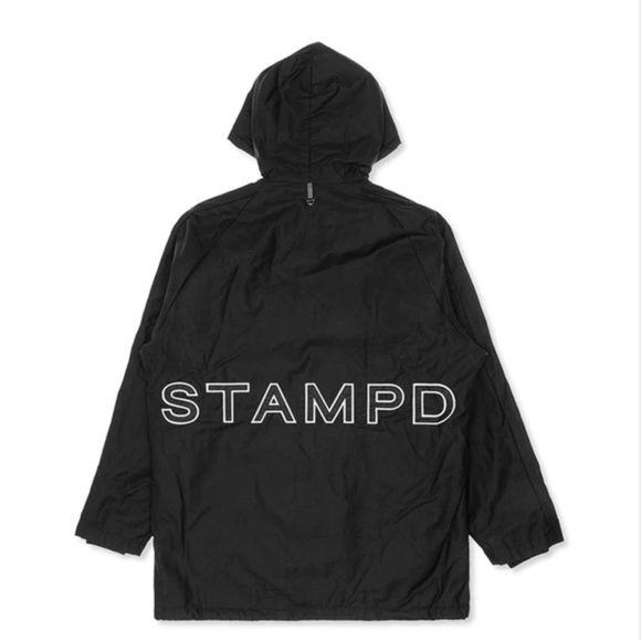 Stampd Black Hooded Jacket with Logo - Picture 1 of 10